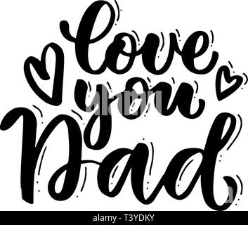 Cool dad. Cute hand drawn bauble lettering. Isolated on white ...
