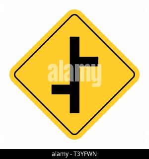 Junction Traffic Road Sign Stock Vector