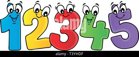 Cartoon numbers theme image 1 - eps10 vector illustration Stock Vector ...