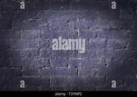 Old brick wall grunge background texture dark vignette Stock Photo