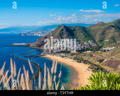 View of Las Teresitas and San Andres village, Tenerife, Canary Islands, Spain
