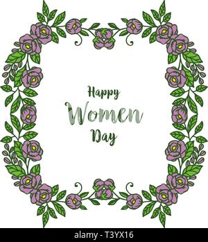 Vector illustration lettering happy women day with abstract purple ...