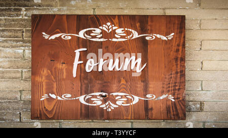 Street Sign to Forum Stock Photo