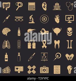 Computer diagnostic icons set, simple style Stock Vector