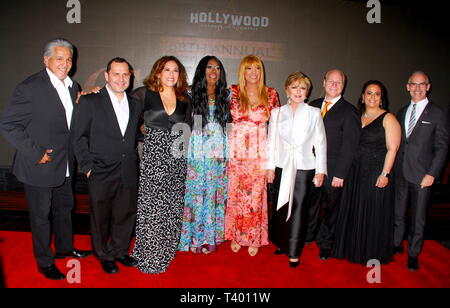 April 10, 2019 - Hollywood, California, U.S. - I16043CHW.Hollywood Chamber Of Commerce Honors The Original Pointer Sisters Bonnie Pointer and Anita Pointer With Lifetime Achievement Award.Avalon Hollywood, Hollywood, California, USA .04/10/2019 .ANGELICA VALE, BONNIE POINTER, ANITA POINTER, ANGELICA MARIA, RANA GHADBAN AND MITCH O'FARRELL .Â©Clinton H.Wallace/Photomundo International/  Photos Inc  (Credit Image: © Clinton Wallace/Globe Photos via ZUMA Wire) Stock Photo