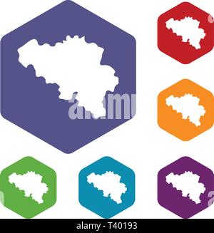 Germany map icons vector hexahedron Stock Vector
