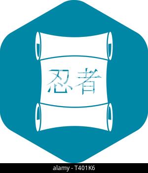 Japanese traditional scrol icon, simple style Stock Vector