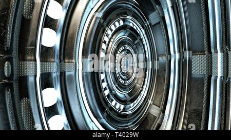 Abstract circle technical and futuristic shape. High quality circle technological and futuristic gate. 3d rendering.