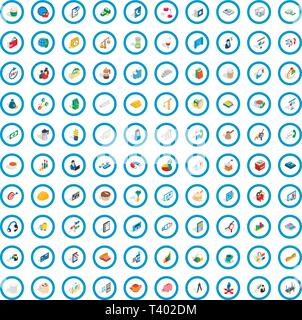 100 startup icons set, isometric 3d style Stock Vector
