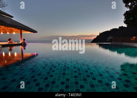 Infinity pool in a resort. Koh Tao. Chumphon archipelago. Thailand Stock Photo