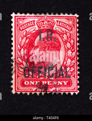 Vintage 1d postage and revenue stamp from Malta featuring Queen ...