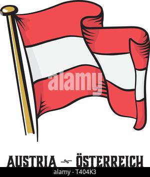Vintage engraving style Austria flag vector illustration Stock Vector