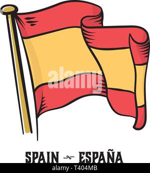Vintage engraving style Spain flag vector illustration Stock Vector