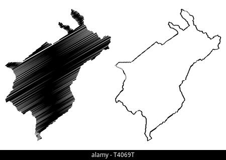 Merida State (Bolivarian Republic of Venezuela, States, Federal Dependencies and Capital District) map vector illustration, scribble sketch Bolivarian Stock Vector