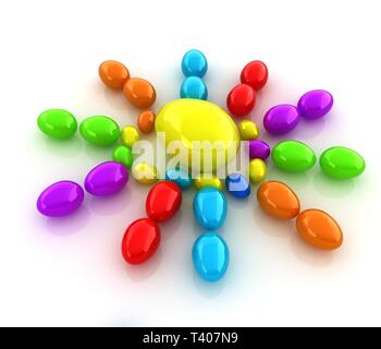 Colored Eggs on a white background Stock Photo
