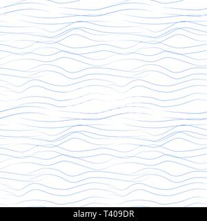 Vector seamless pattern with wavy drawn lines on a white background Stock Vector