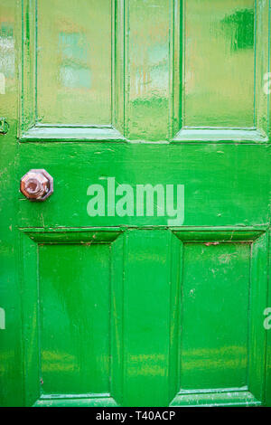 Gree Painted wooden door Stock Photo