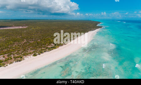 aerial view of the matemwe coastline, Zanzibar Stock Photo