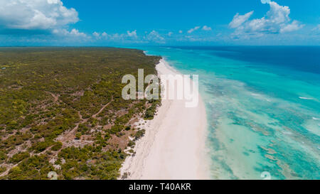 aerial view of the matemwe coastline, Zanzibar Stock Photo