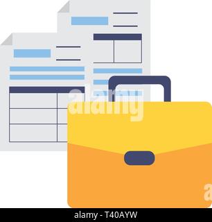 suitcase forms tax payment Stock Vector