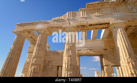 Ancient Ruin at Acropolis in Athens, Greece Stock Photo