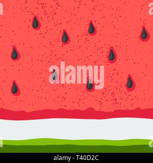 Horizontal seamless cartoon watermelon pattern Stock Vector