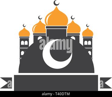 taj mahal half moon Stock Vector