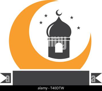 taj mahal half moon Stock Vector