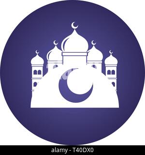 taj mahal half moon Stock Vector