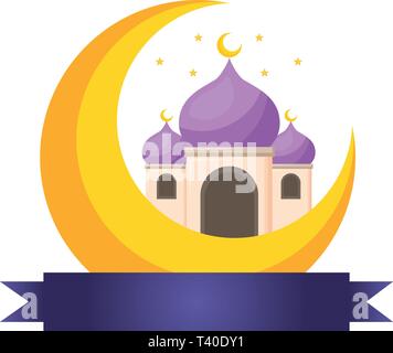taj mahal half moon Stock Vector