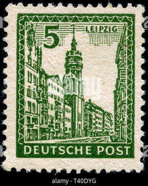 Postage stamp from Germany, Allied Occupation 1945-1949 in the Western Saxony series issued in 1946 Stock Photo