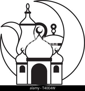 taj mahal half moon Stock Vector