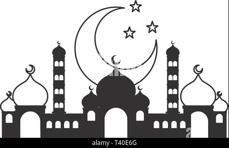 taj mahal half moon Stock Vector