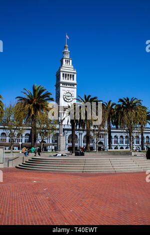 Ferry Building tower on a sunny spring day in California Stock Photo