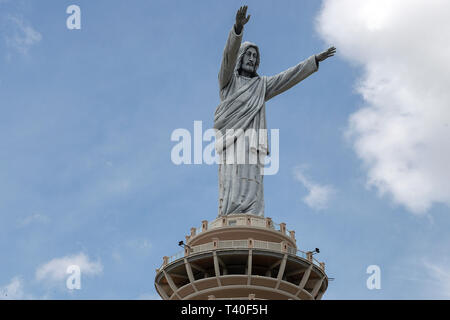 Statue of Jesus Christ on top of Burake Hill, Makale, Tana Toraja, South-Sulawesi, Indonesia. This was completed in 2015 and is the highest in the wor Stock Photo