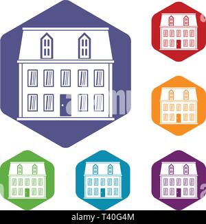 House icons vector hexahedron Stock Vector
