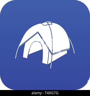 Tent icon blue vector Stock Vector