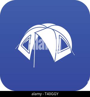Tourist tent icon blue vector Stock Vector
