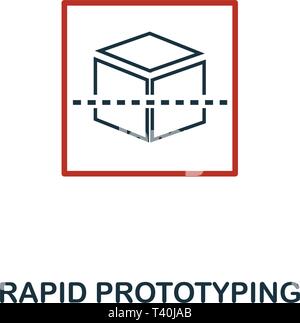 Rapid Prototyping icon in two color design. Red and black style elements from machine learning icons collection.  Creative rapid prototyping icon. For Stock Vector