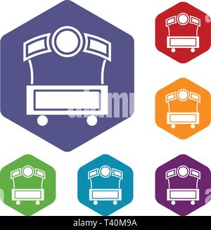 Festival stall icons vector hexahedron Stock Vector