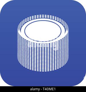 Building roll net icon blue vector Stock Vector