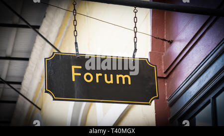Street Sign to Forum Stock Photo