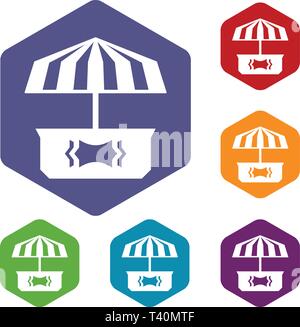 Business stall icons vector hexahedron Stock Vector