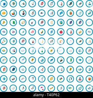 100 school icons set, isometric 3d style Stock Vector