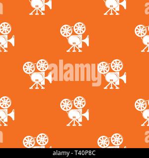 Video camera pattern vector orange Stock Vector