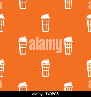 Popcorn box pattern vector orange Stock Vector