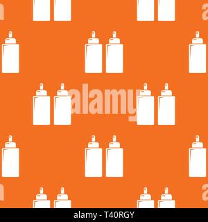 Ketchup mustard squeeze bottle pattern vector orange Stock Vector