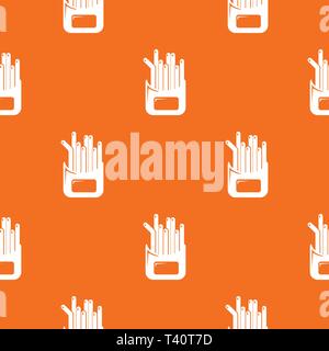 French fries pattern vector orange Stock Vector