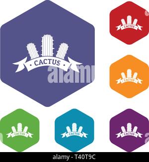 Houseplant icons vector hexahedron Stock Vector