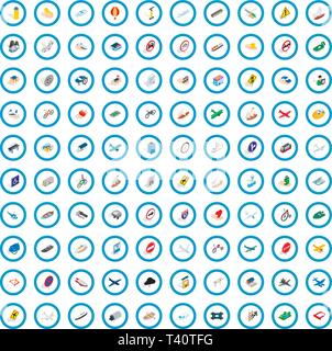 100 road icons set, isometric 3d style Stock Vector